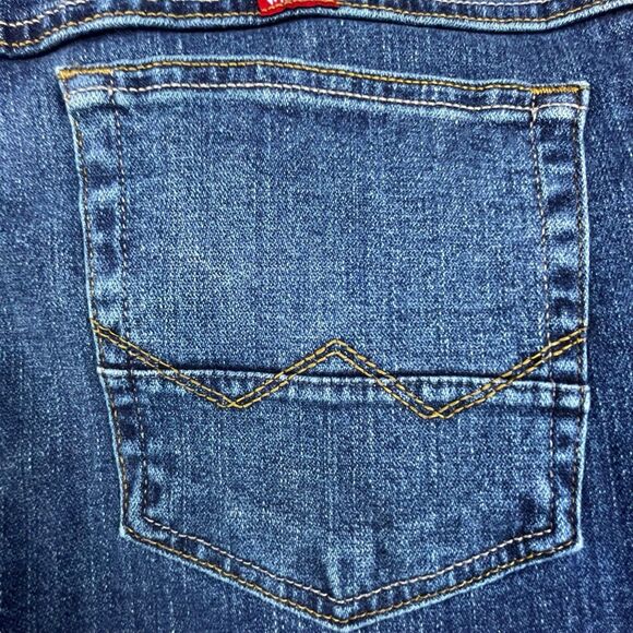 Wrangler Jeans Mens 38x32 (Fits 38x33) Blue Denim Slim Straight Western Cowboy - Picture 9 of 13